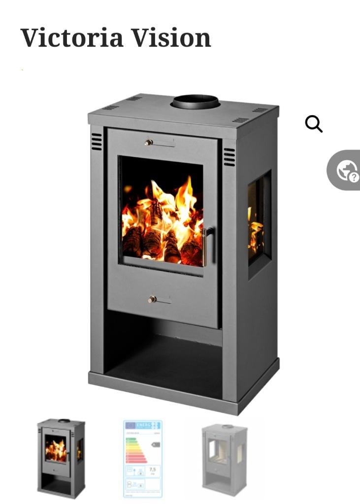 Houtkachel Victoria vision een antraciete kleur, Huis en Inrichting, Kachels, Ophalen, Houtkachel, Zo goed als nieuw, Vrijstaand
