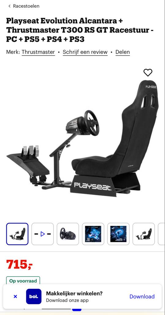 Playseat Evolution Alcantara + Thrustmaster  GT, Spelcomputers en Games, Spelcomputers | Sony PlayStation Consoles | Accessoires