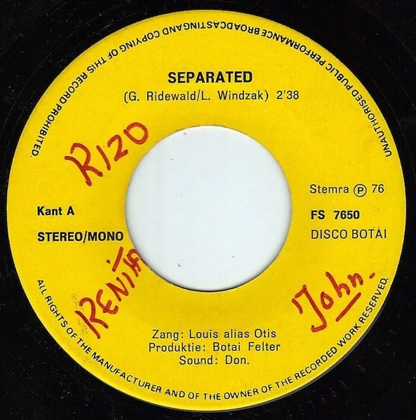 Soul Single (1976) Louis alias Otis - Seperated /Mercy on me, Gebruikt, 7 inch, Single, Ophalen of Verzenden