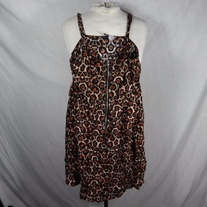 Mini jurk met luipaardprint.Rits aan voorkant.Mt 34.Divided, ., Ophalen of Verzenden, Zo goed als nieuw, .