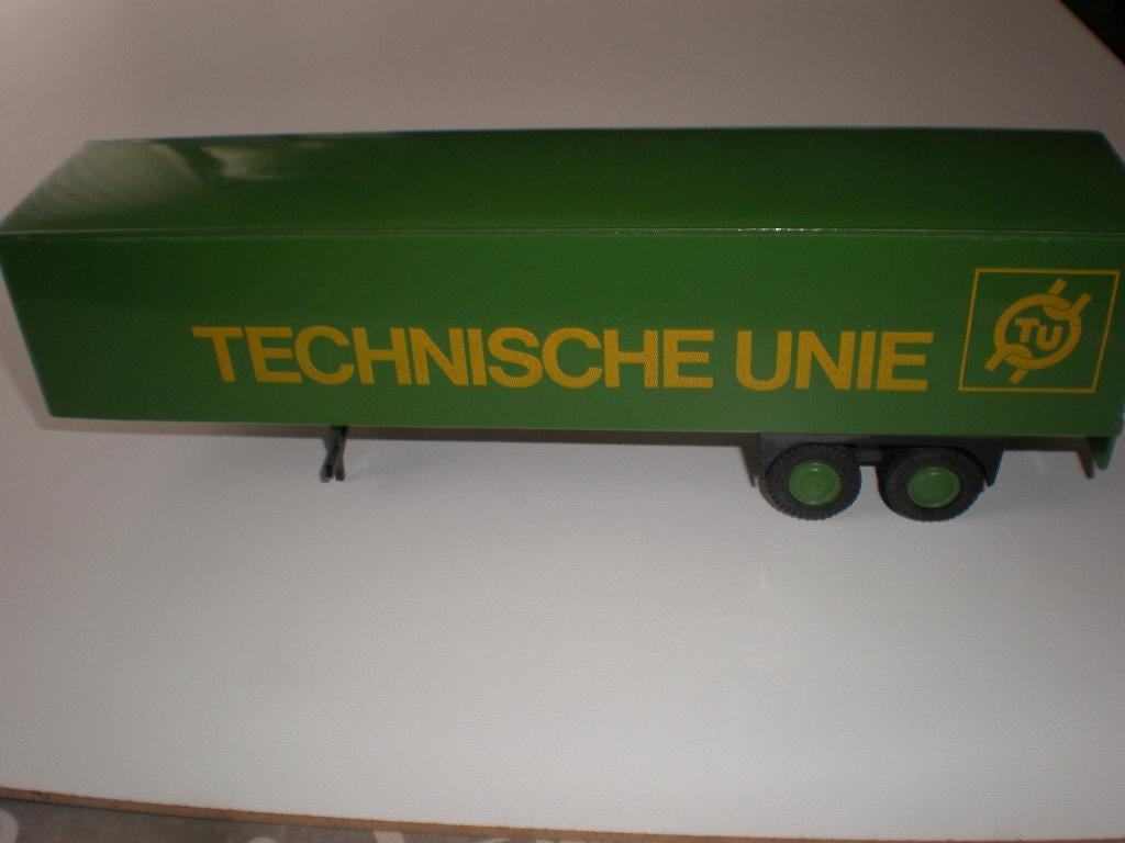 Metalen miniatuur trailer Technische Unie, Ophalen of Verzenden, Zo goed als nieuw, Bus of Vrachtwagen, Lion Toys