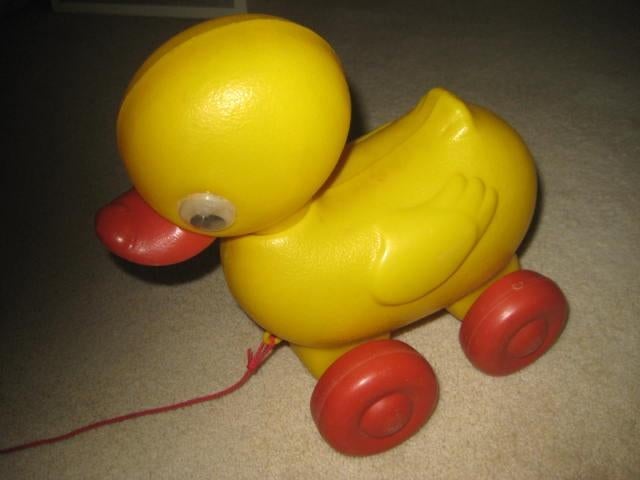 Sissy boy loopeend grote plastic trekeend + plastic trekhond, Kinderen en Baby's, Speelgoed | Babyspeelgoed, Gebruikt, Overige typen
