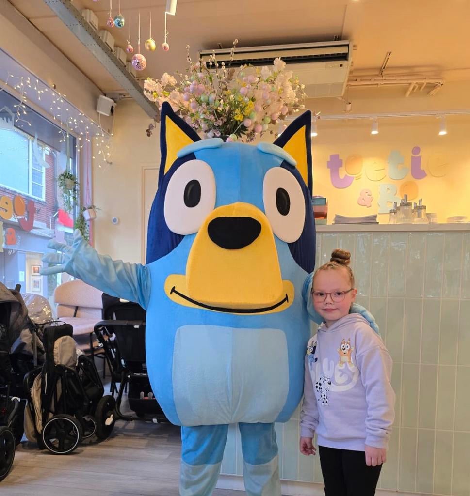 Bluey te huur, Hobby en Vrije tijd, Feestartikelen | Verhuur, Ophalen of Verzenden, Zo goed als nieuw, Verjaardag