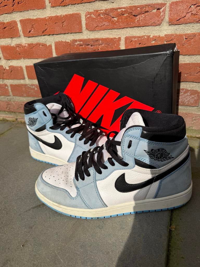 Air Jordan 1 University Blue, Ophalen of Verzenden, Gedragen, Blauw, Sneakers of Gympen