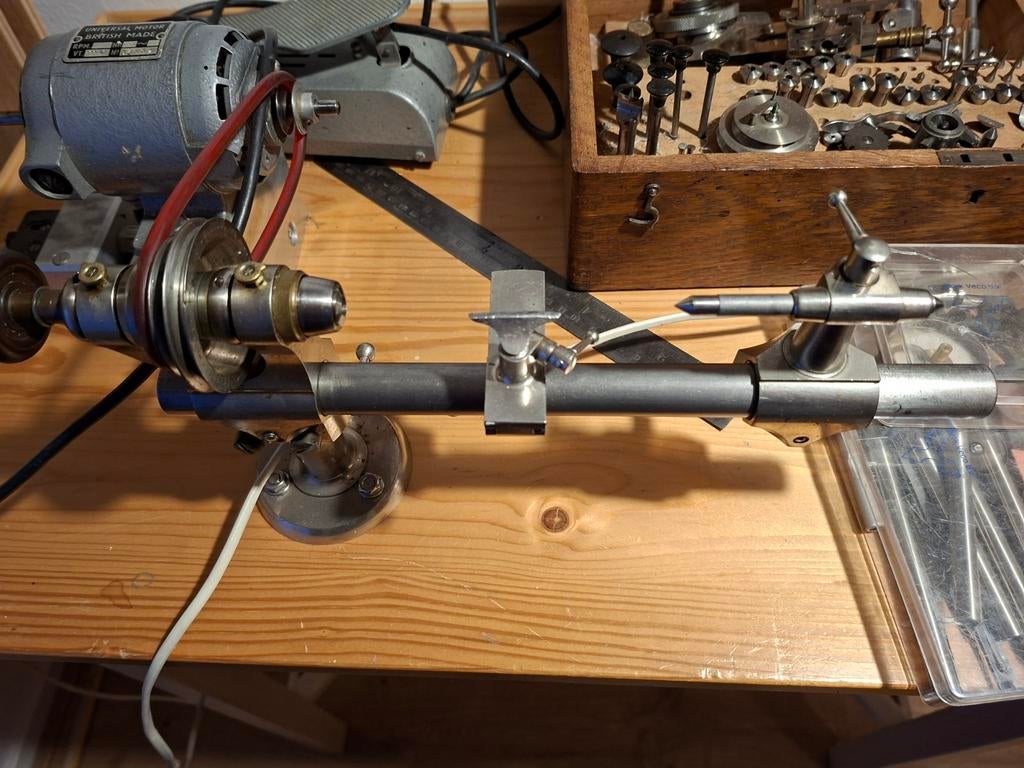 Lorch Schmidt horlogemakers draaibank met accessoires, Ophalen of Verzenden, Gebruikt, Metaaldraaibank