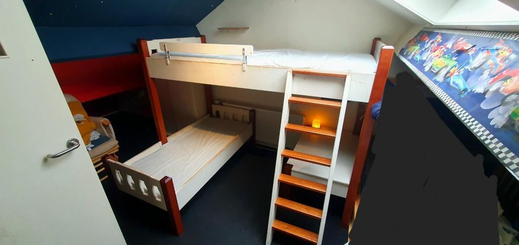 Stapelbed, makkelijk in en uit elkaar te halen, Ophalen, Gebruikt, Tweepersoons, Minder dan 160 cm