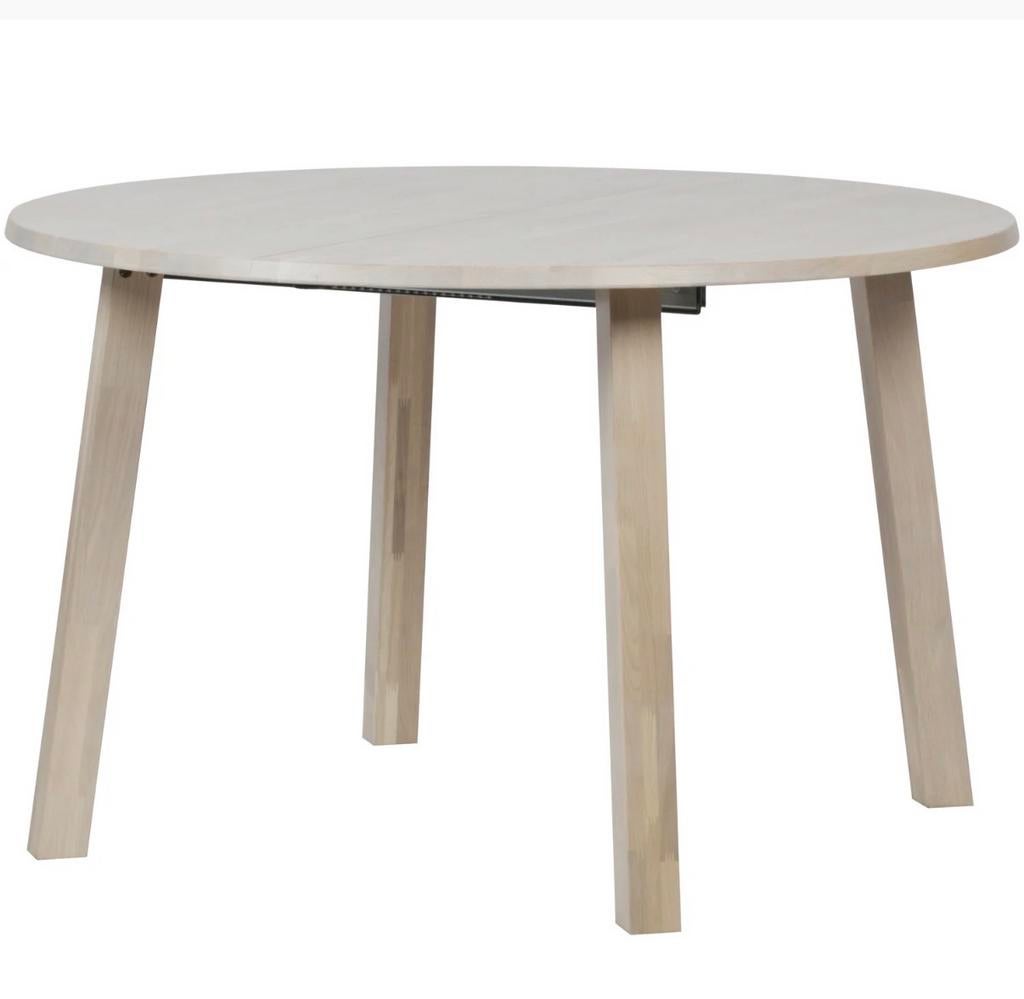 Ronde uitschuifbare tafel van Woood, Huis en Inrichting, Tafels | Eettafels, Gebruikt, 100 tot 150 cm, Vier personen, Rond, Overige houtsoorten