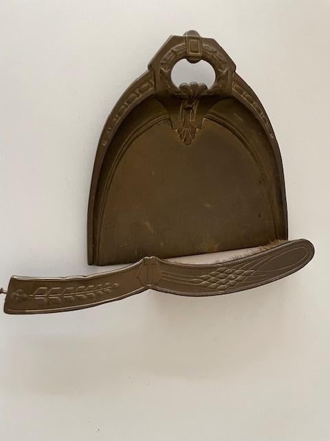 Antieke stoffer en blik / Tafelschuier, Ophalen of Verzenden, Koper