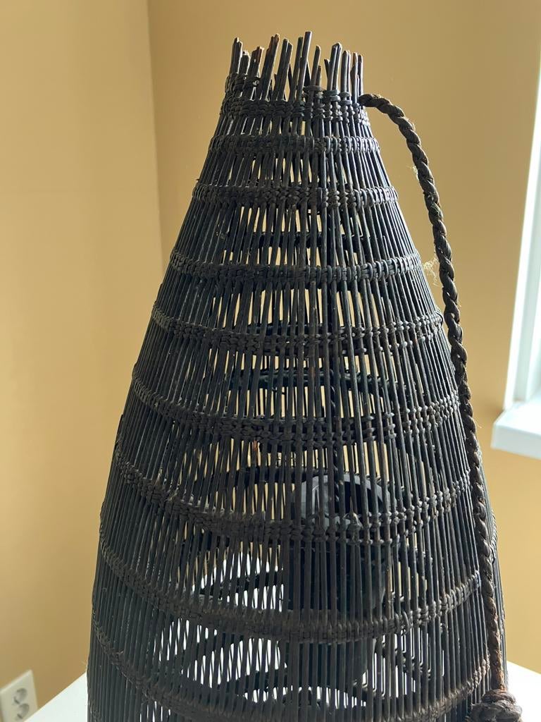 Indonesische originele fuik als lampvoet, Ophalen of Verzenden, Minder dan 50 cm