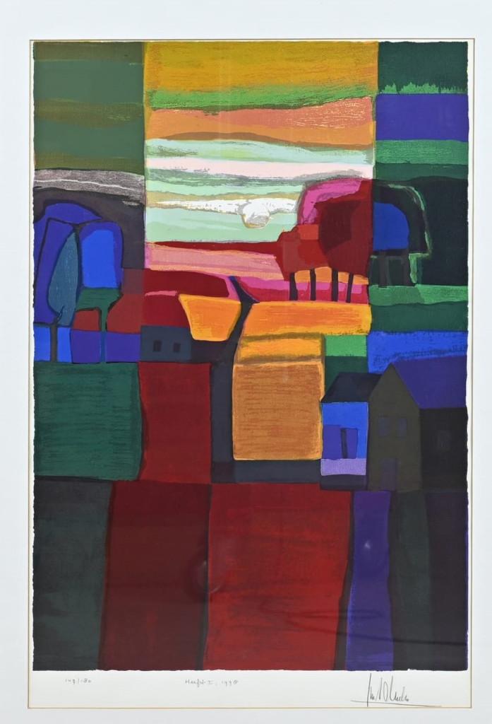 Ton Schulten (1938) Zeefdruk "Herfst I " Ges Gen Ged Titel, Ophalen of Verzenden