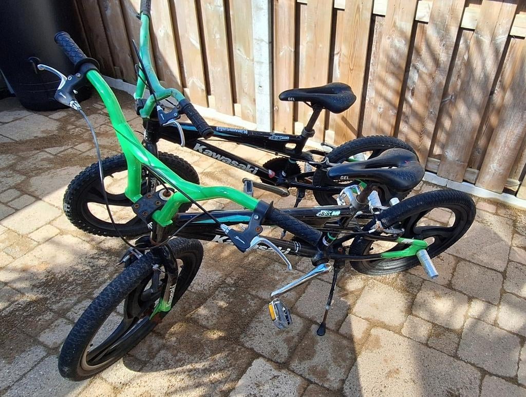 2 Kawasaki crossfietsjes - opknappers of voor onderdelen, Ophalen, Staal, Kawasaki, 16 tot 20 inch