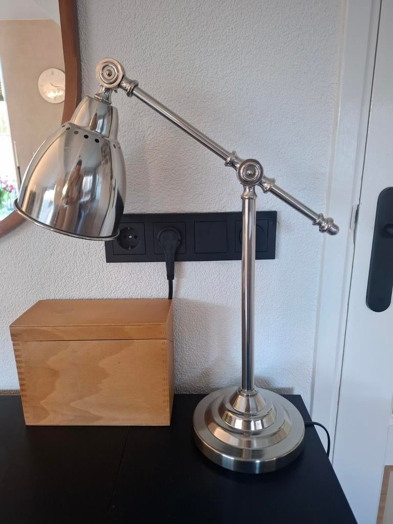Bureau tafel lamp ikea Chrome zilver, Ophalen, Zo goed als nieuw, Metaal, Minder dan 50 cm