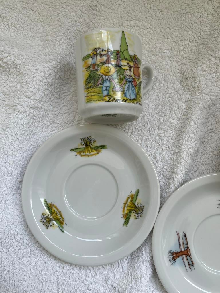 3 vintage kop en schotels Rie Cramer, Ophalen of Verzenden