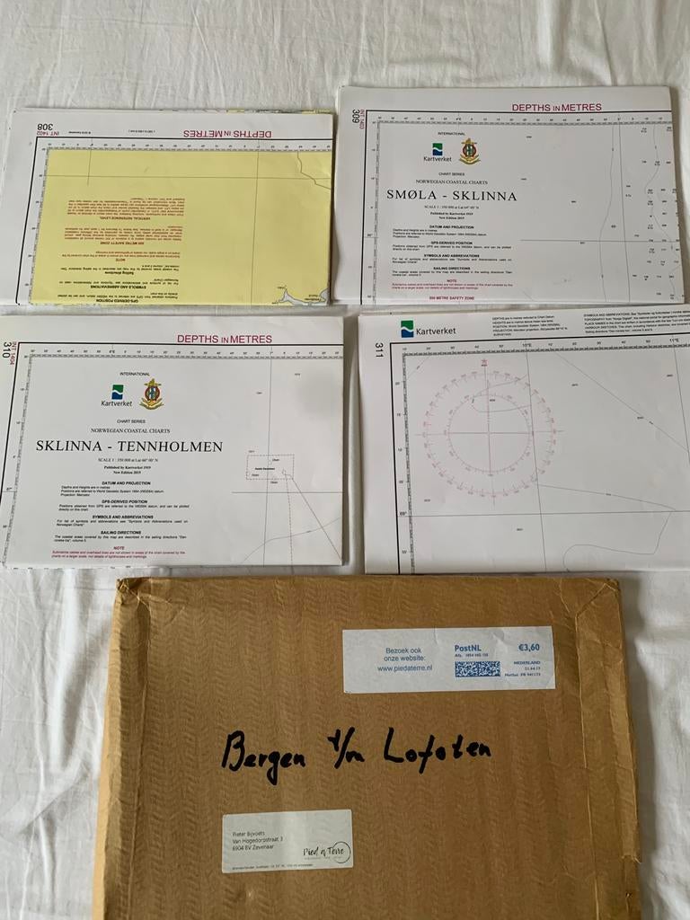 Zeekaarten Noorwegen, Watersport en Boten, Ophalen of Verzenden, Zo goed als nieuw