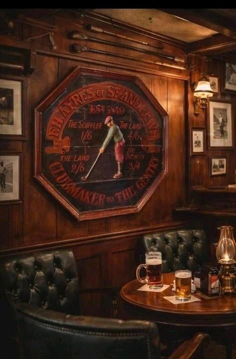 Uniek Vintage Houten bord - F.H. Ayres St. Andrews - 3D, Ophalen of Verzenden, Gebruikt, Reclamebord