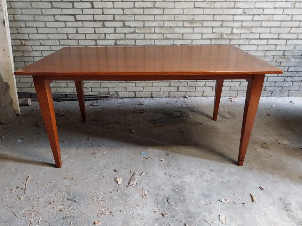 Eettafel van gelakt eikenhout, Ophalen, Gebruikt, Eikenhout, 50 tot 100 cm