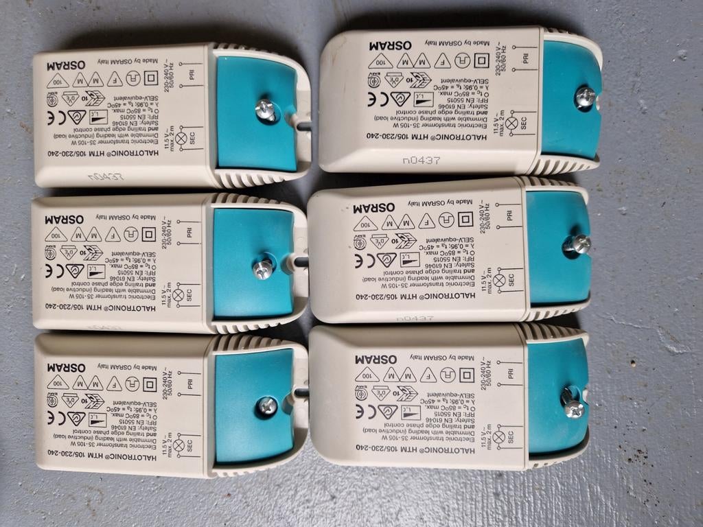 OSRAM Halotronic HTM 105/230-240 transformatoren (6 stuks), Ophalen of Verzenden