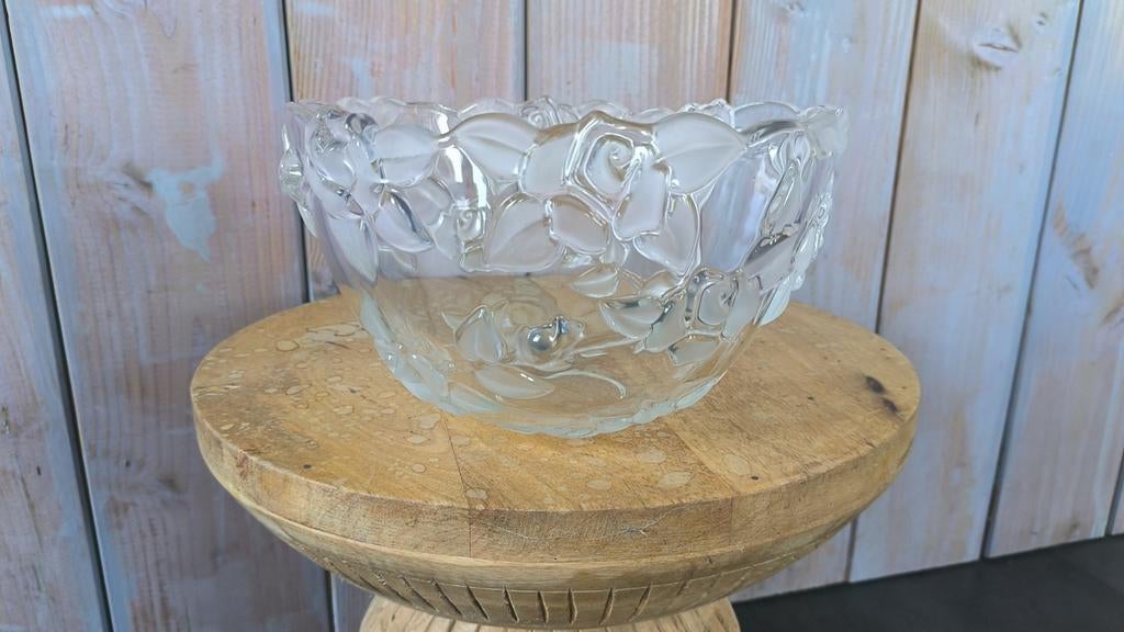 Kristallen Wather Glas uit germany frozen rozen schaal, Ophalen of Verzenden