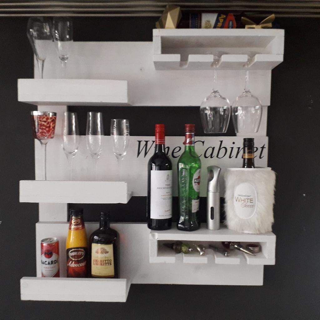 wijnrek grenen hout om op te hangen, uniek model, 5 tot 15 flessen, Nieuw, Ophalen of Verzenden, 75 cm of meer