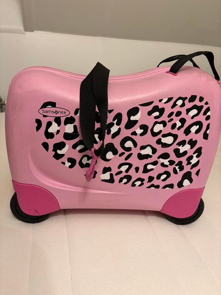 Samsonite kinderkoffer roze met wieltjes, Wieltjes, Gebruikt, Hard kunststof, Minder dan 50 cm