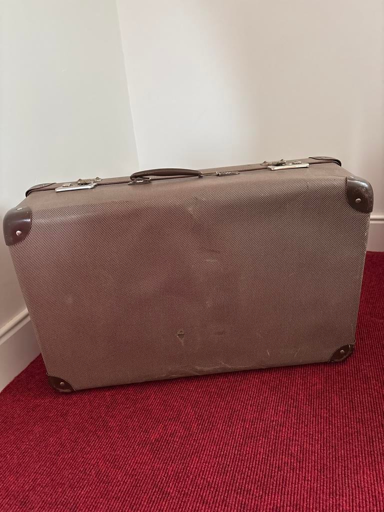 Vintage Koffer - Bruin met Metalen Sluitingen, Overige materialen, Gebruikt, 45 tot 55 cm, Slot