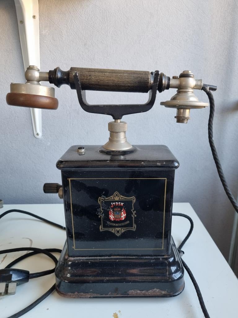 Antieke handzwengeltelefoon Jydsk Telefon Aktieselskab, Antiek en Kunst, Ophalen of Verzenden