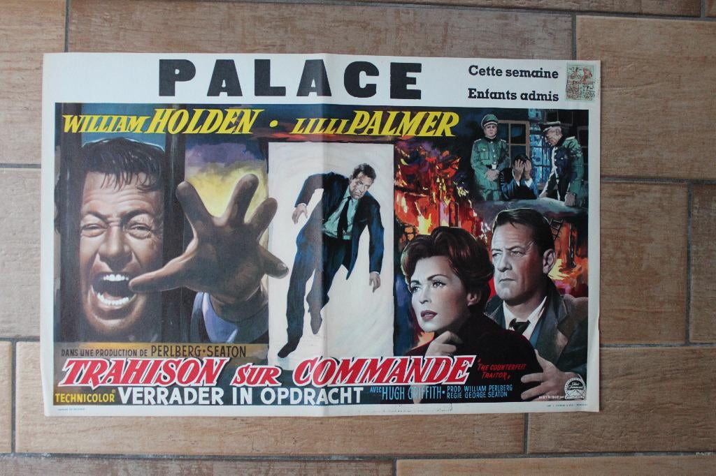 filmaffiche The Counterfeit Traitor 1962 filmposter, Rechthoekig Liggend, Ophalen of Verzenden, Zo goed als nieuw, A1 t/m A3