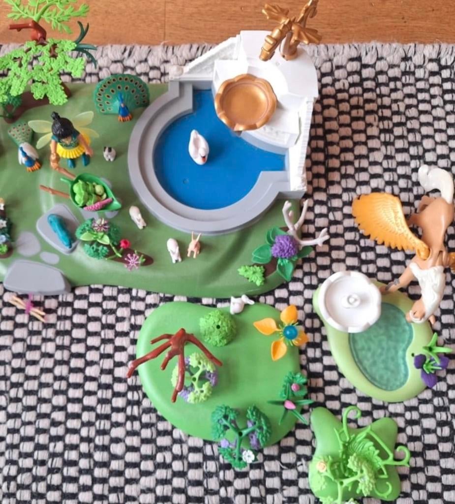 Veel Playmobil o.a. magisch bos, vijver met pompen eenhoorns, Ophalen of Verzenden, Gebruikt, Complete set