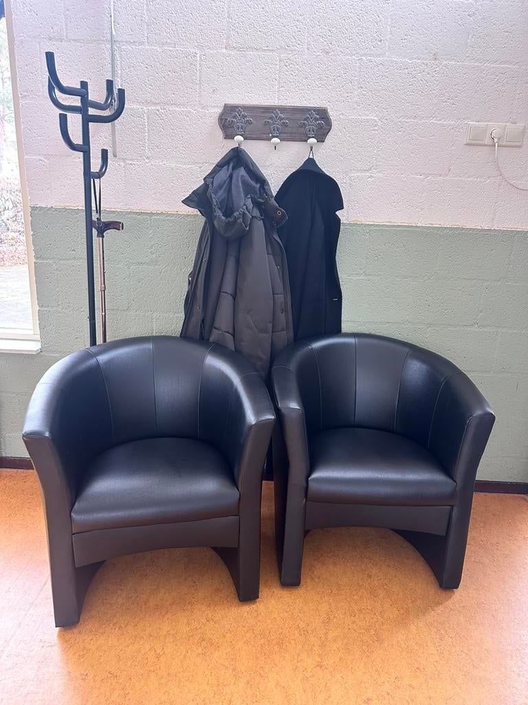 Leren stoelen, Huis en Inrichting, Fauteuils, Ophalen, Zo goed als nieuw, 75 tot 100 cm