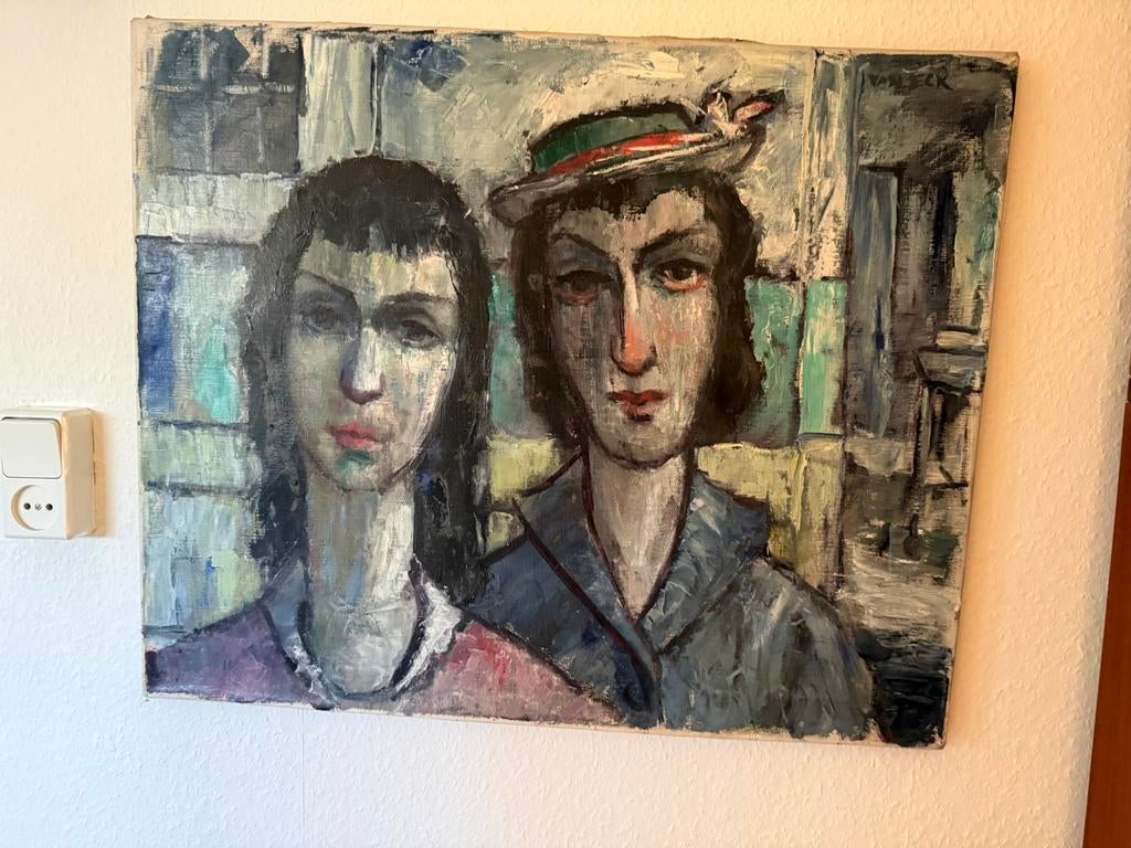 Modern doek. Vlot geschilderd. Van Eck. Schade, Ophalen of Verzenden