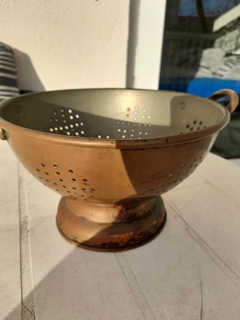 Antiek Koperen vergiet, Ophalen of Verzenden, Koper