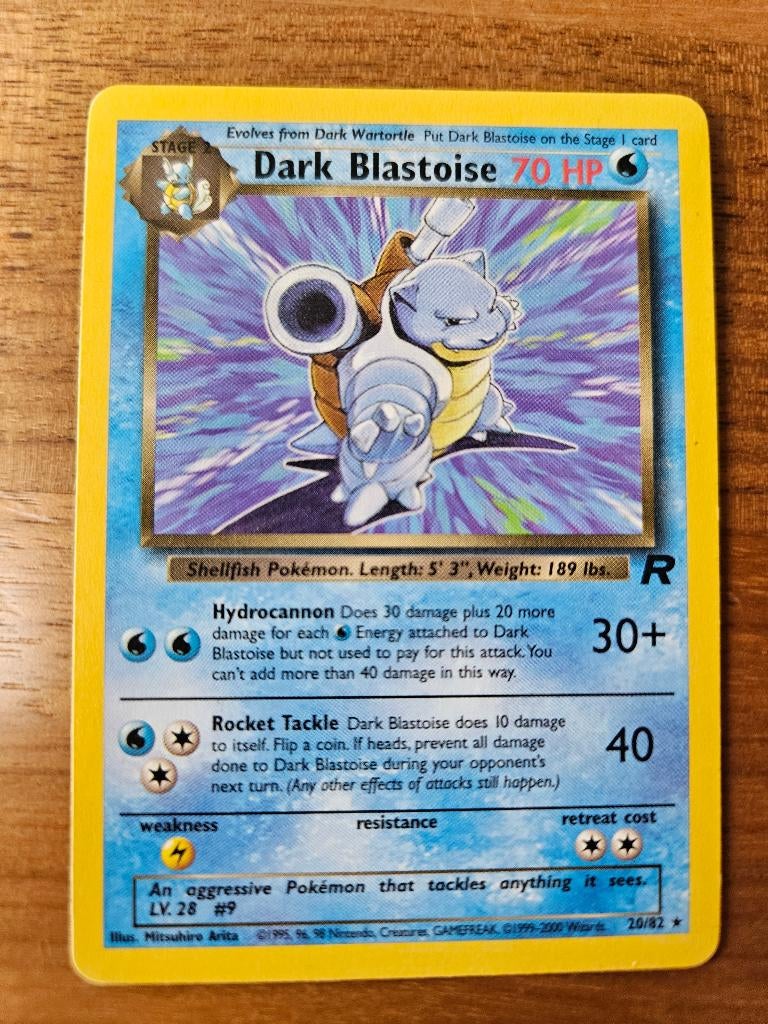 Pokemon Dark Blastoise non holo, excellent, Verzenden, Zo goed als nieuw, Losse kaart