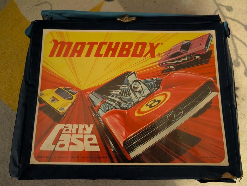 Vintage Matchbox Carry Case met 48 auto's, Ophalen of Verzenden, Gebruikt