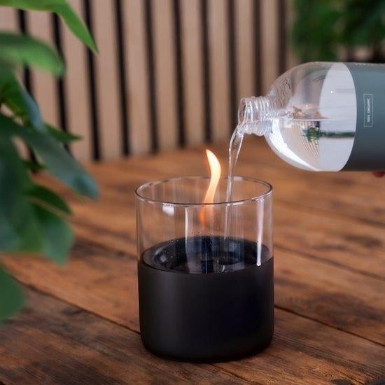 Tenderflame - Lilly 10 Black + 0,5L Tenderfuel - Giftset, Huis en Inrichting, Overige materialen, Tenderflame, Nieuw, Info@tenderflame.com