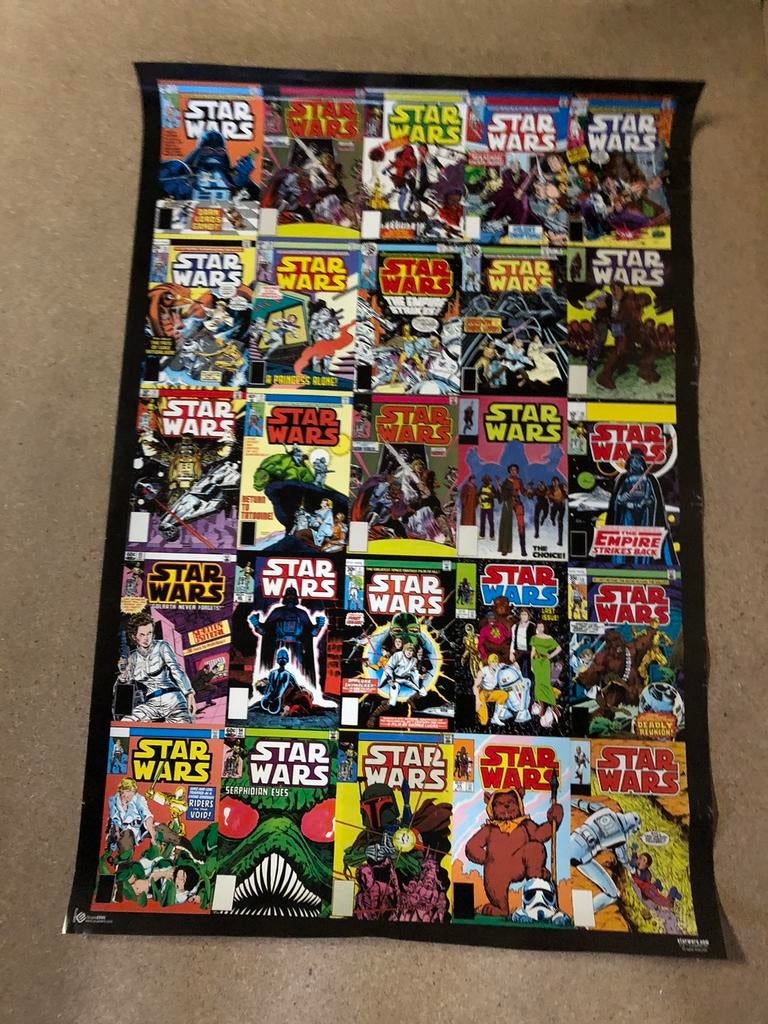 Star Wars poster met comic covers, Ophalen of Verzenden, Gebruikt, Boek of Poster