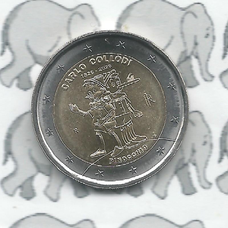 Italië 2 euro 2026 (39e) "Pinokkio", Ophalen of Verzenden, Italië, 2 euro, Losse munt