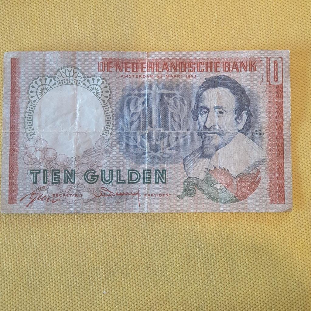 Tien Gulden biljet uit 1953, Postzegels en Munten, Ophalen of Verzenden