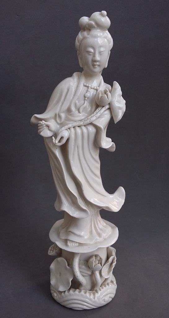 20 ste eeuw Blanc de Chine Porselein Chinees Guanyin Beeld, Ophalen of Verzenden