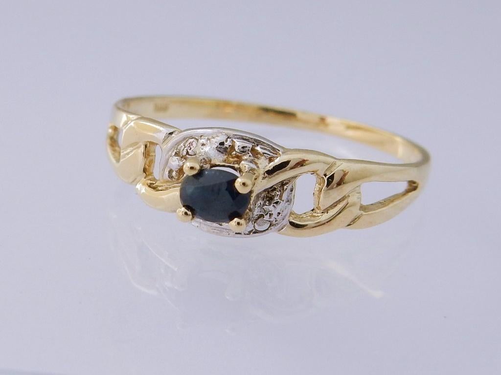 Prachtige 14 karaat Gouden Damesring Ring Saffier M18, Verzenden, Nieuw, Met edelsteen, Dame