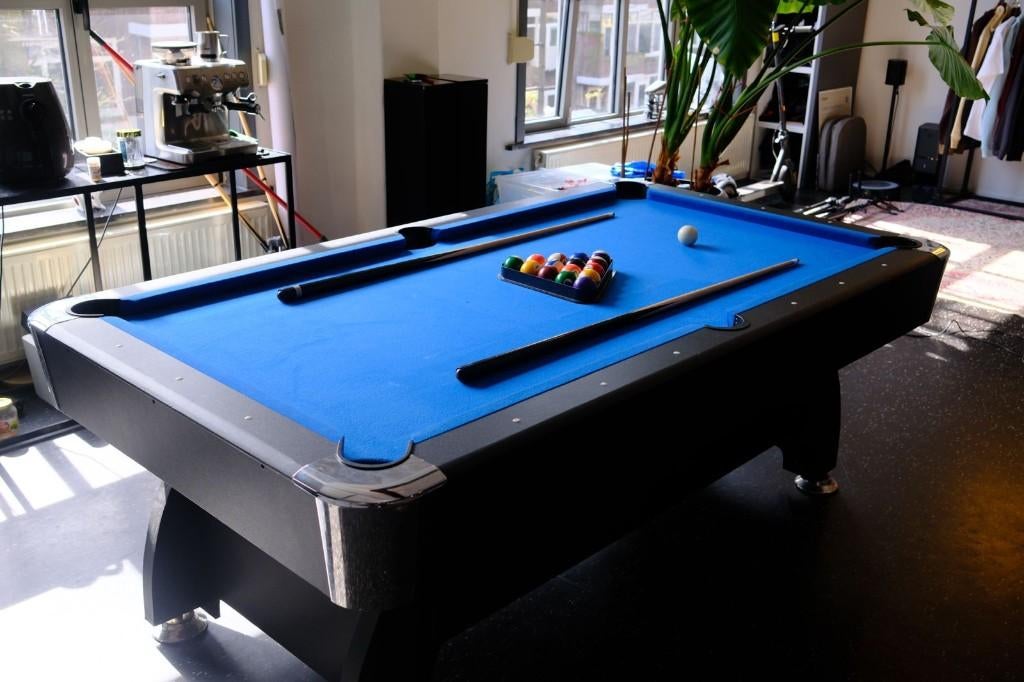 Pooltafel met eigen set, Ophalen, Gebruikt, Pooltafel