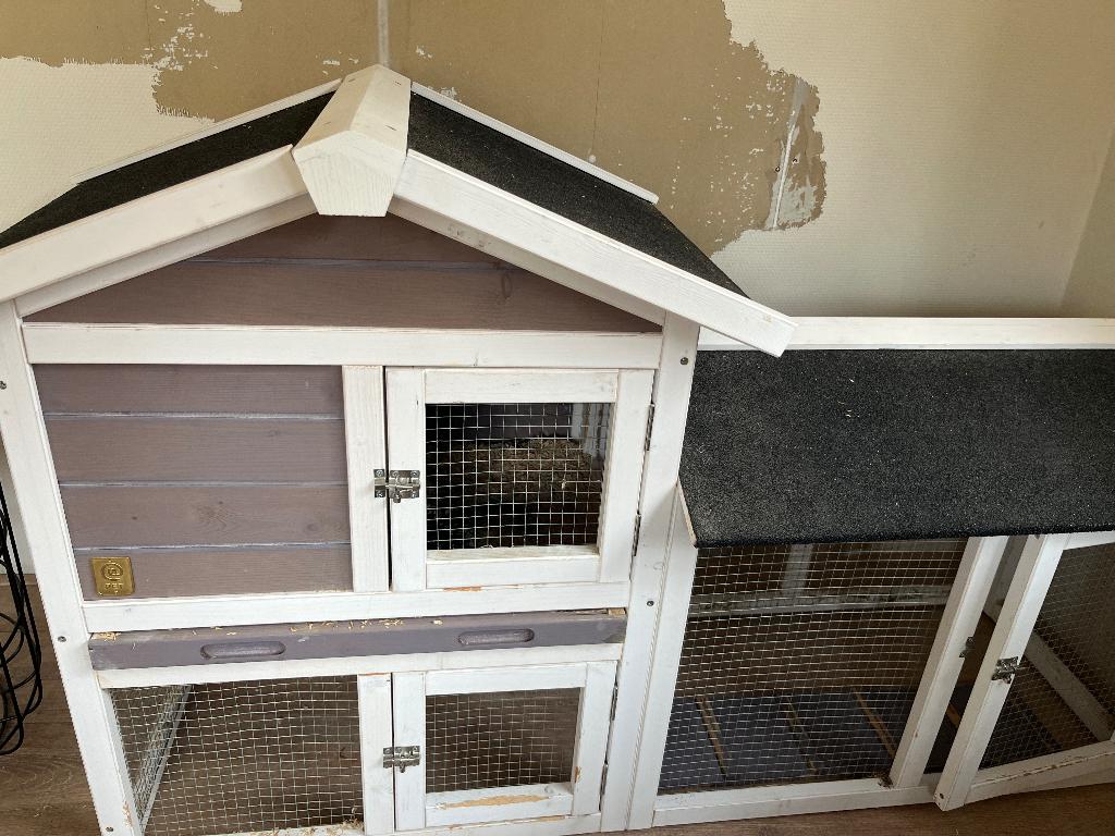 Gratis konijnenhok, Dieren en Toebehoren, Knaagdieren en Konijnen | Hokken en Kooien, Ophalen, 90 cm of meer, Hok, Konijn