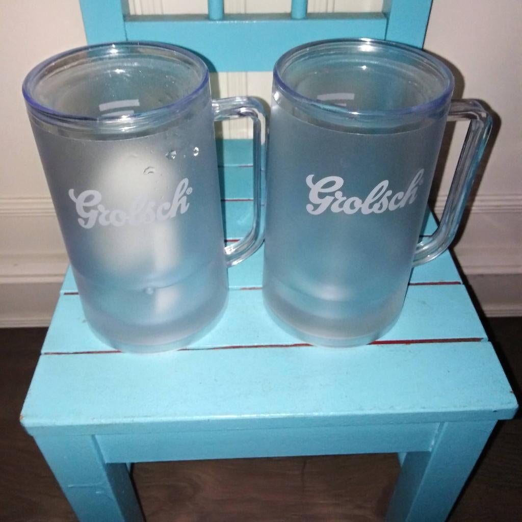 Grolsch koel pul van kunststof 2 stuks, Ophalen, Gebruikt, Pul(len), Grolsch