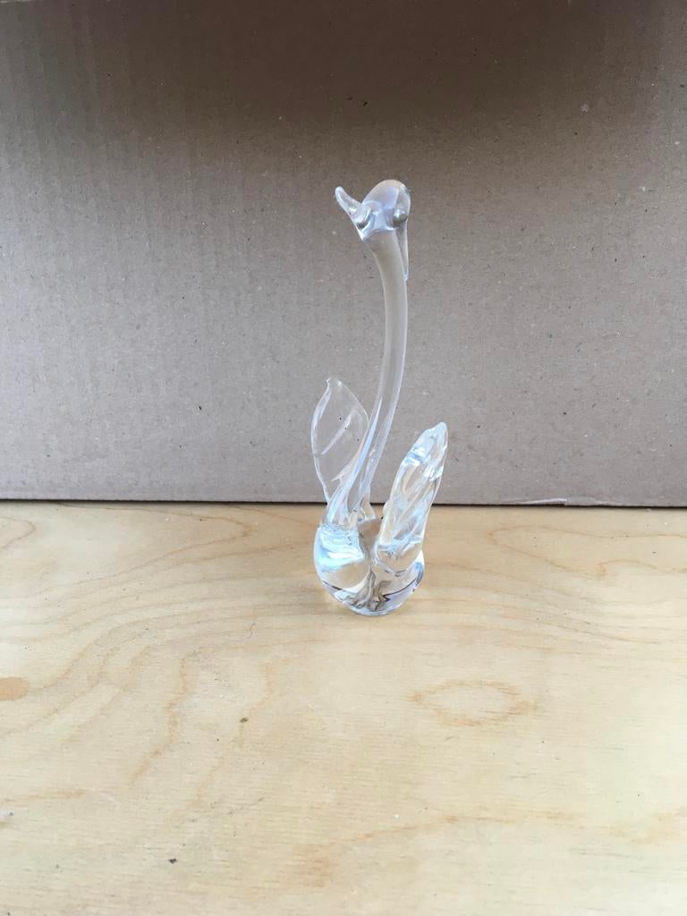 Glazen zwaan decoratiebeeldje, Antiek en Kunst, Antiek | Glas en Kristal, Ophalen of Verzenden