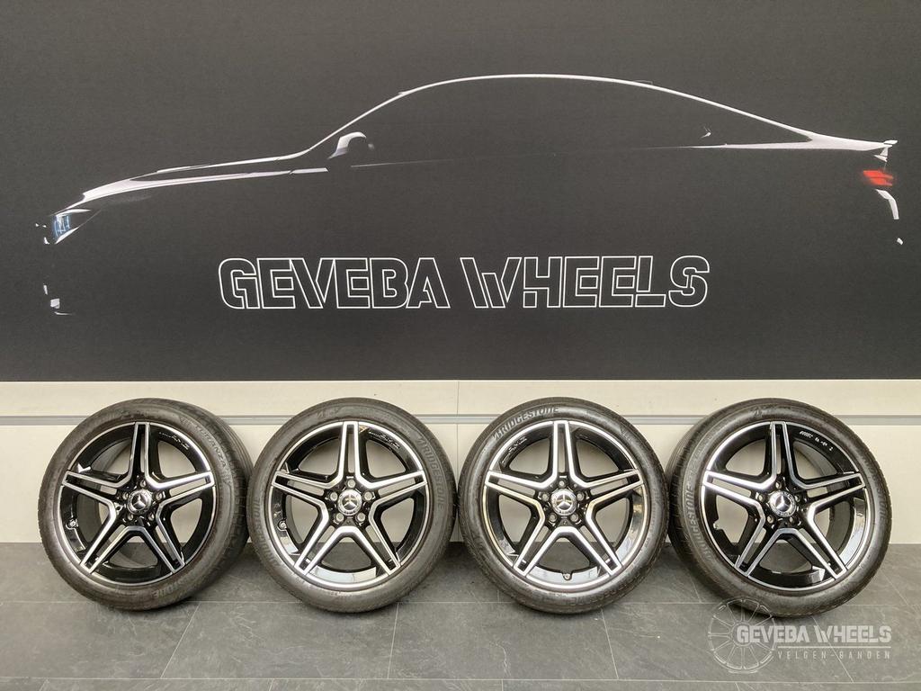 18” orig Mercedes A W177 AMG night edition velgen + banden, 18 inch, Gebruikt, -, -