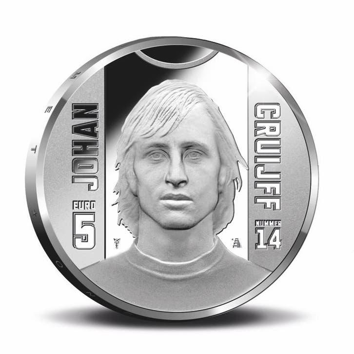 Johan Cruijff €5,00 munt. Officieel en wettig betaalmiddel, Ophalen of Verzenden, Nieuw, Ajax, Overige typen