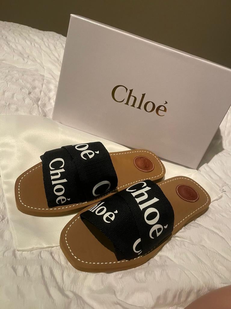 Chloé Woody Slippers Black (hermes,gucci,dior), Slippers, Beige, Chloé, Nieuw