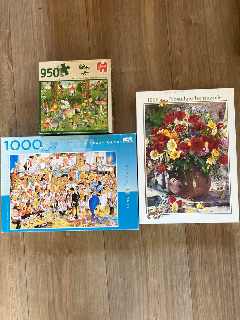 3 legpuzzels niet kompleet €0,50 per stuk, Ophalen, 500 t/m 1500 stukjes, Gebruikt, Legpuzzel