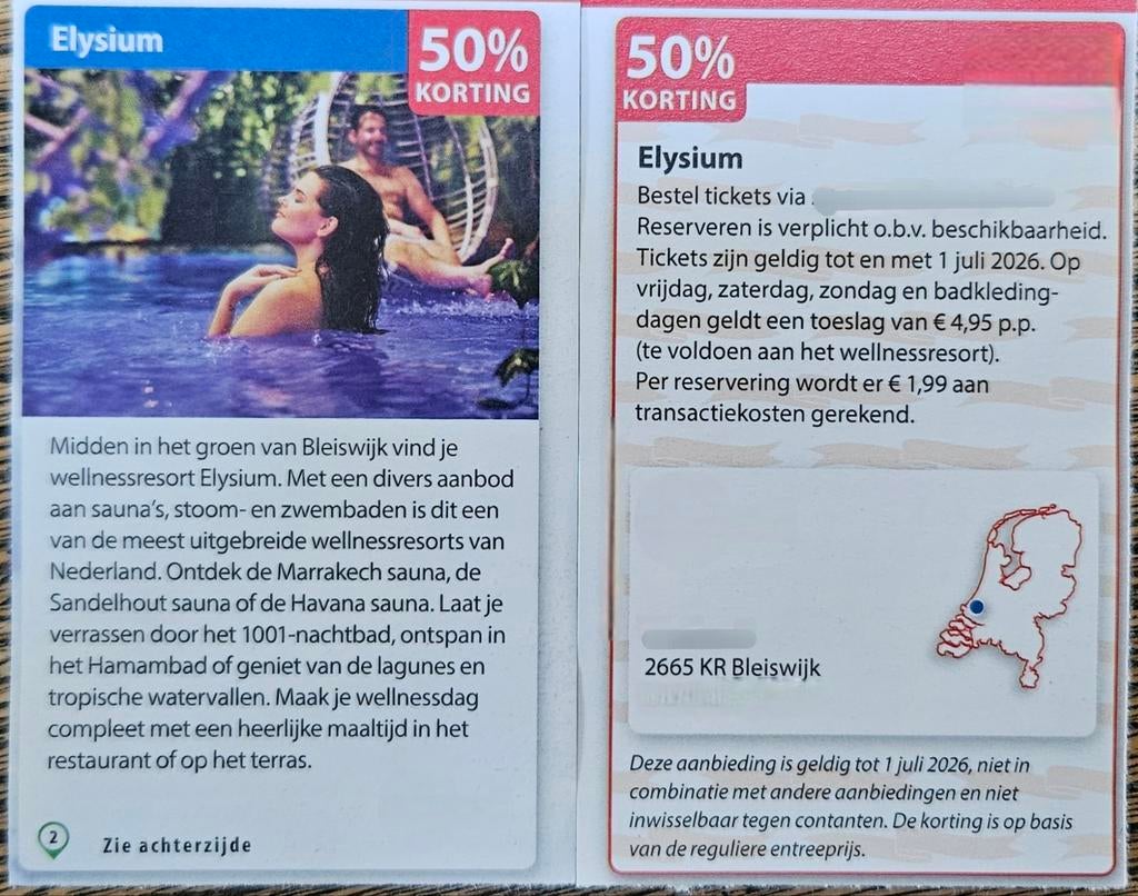 Sauna Elysium 50% korting, Tickets en Kaartjes