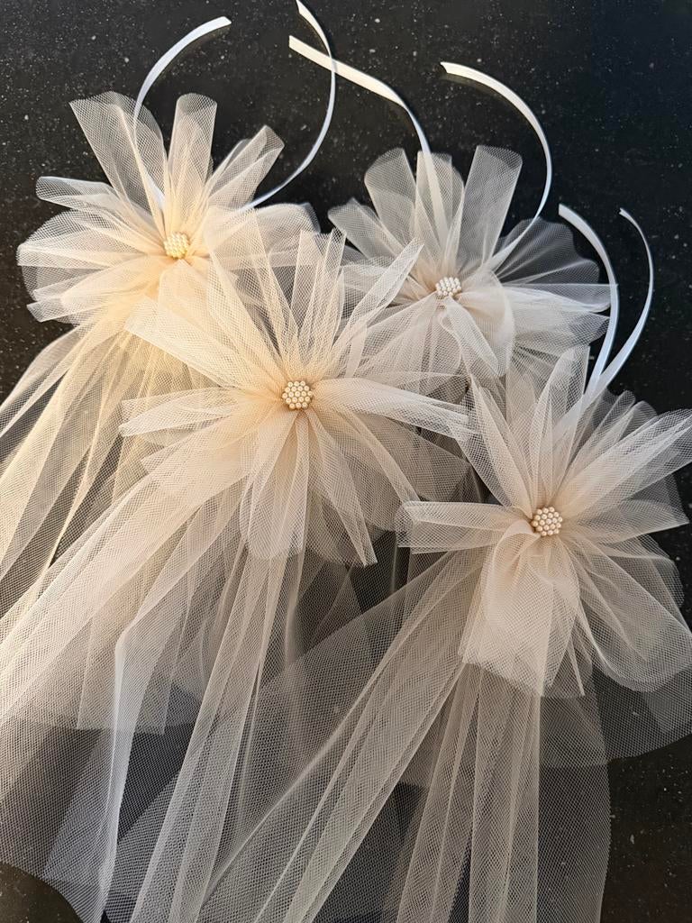 Handgemaakte Trouwauto Versiering Champagnekleur, Ophalen of Verzenden, Nieuw, Versiering, Geboorte of Huwelijk