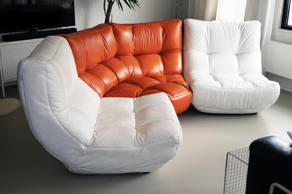 Lederen sofa 'Silhouette' Chateau d'Ax, Ophalen, Gebruikt, Leer, Zeer goede staat